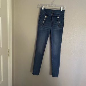 Express High Waste Button Jeans: Size 00